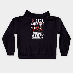 v is for video games Kids Hoodie